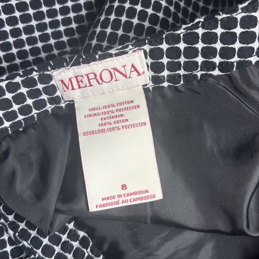 Merona Black and White Grid Print Pencil Skirt Size 8 CorpCore Coquette EUC - Picture 4 of 5